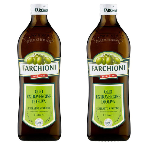 Farchioni Natives Olivenöl Extra Packung mit 2 1x1l Original italienisch Feinkost