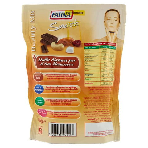 Fatina- Anacardi Abgepackte Gebäckstücke 12x Fatina Beauty Mix Snack Bellezza e Benessere 150 g 8003435005147