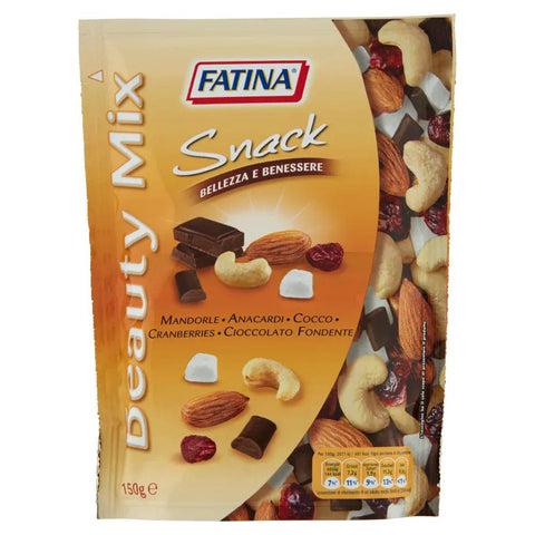 Fatina- Anacardi Abgepackte Gebäckstücke 12x Fatina Beauty Mix Snack Bellezza e Benessere 150 g 8003435005147