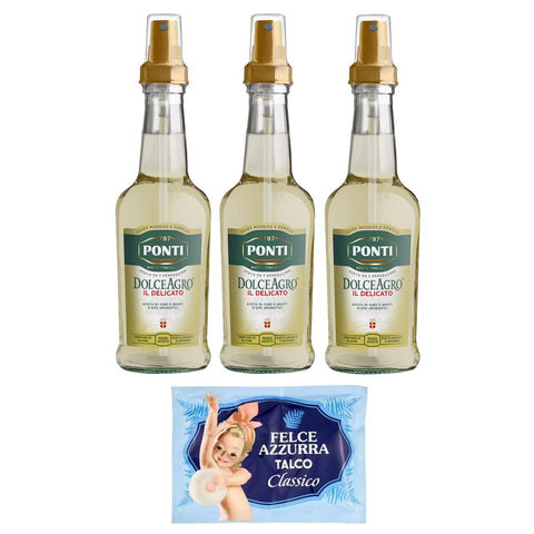 Ponti 3er Pack Essig Dolceagro Il Delicato Spray Weinessig Essig und aromatischer Traubenmost, Glasflasche 1x250ml Original italienisch Pflege