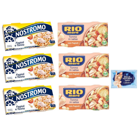 Felce Azzurra Hülsenfrüchte & Bohnen Felce Azzurra Testpaket Rio Mare Nostromo Tonno e Fagioli Fertiggericht mit Thunfisch und Bohnen,2x150g 6er-Pack Original italienisch inkl. 1er-Pack Kostenlos Felce Azzurra Talkumpuder, 100g-Beutel 8001280026102