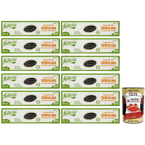 Felicia Spaghetti alla Spirulina, Nudeln mit Braunem Reismehl 12x250g Original italienisch Pasta