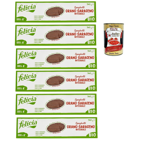 Felicia Spaghetti di Grano Saraceno Integrale, Pasta mit 100% Buchweizen 6x340g Original italienisch