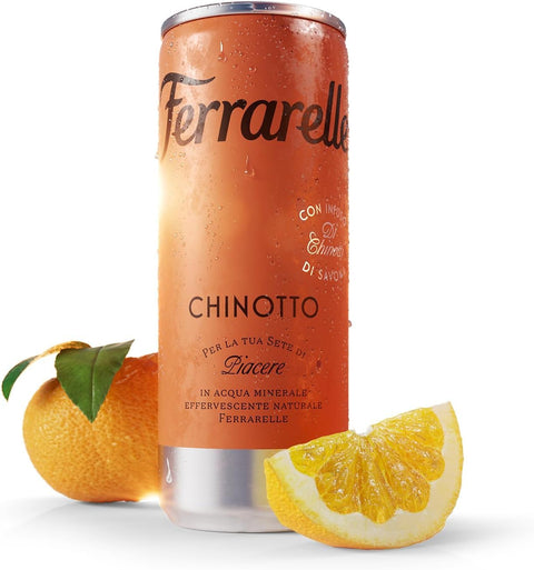 Ferrarelle Gassosa Cola & Limonade Ferrarelle Chinotto, Italienisches Erfrischungsgetränk mit Chinotto-Infusion, Sprudelwasser,12x 250ml