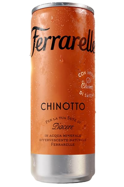 Ferrarelle Gassosa Cola & Limonade Ferrarelle Chinotto, Italienisches Erfrischungsgetränk mit Chinotto-Infusion, Sprudelwasser,12x 250ml