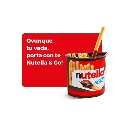 Ferrero Kekse Ferrero Nutella &GO Snack auf Basis von Haselnuss und Kakao Streichcreme und knusprige herzhafte Kekse 2x48gr + 2x48g italienisch Original 8000500301609