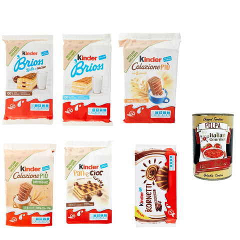 Ferrero Kinder Mega pack Brioss, paneciok, kornetti Kuchen mit Milch und Kakao 6 Stück Kekse Riegel italienisch Original