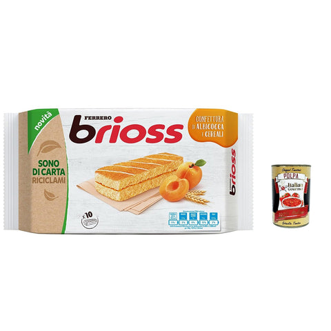 Ferrero Brioss Albicocca Aprikose, Apricot kuchen Packung mit 10 Snacks 6x280g Original italienisch