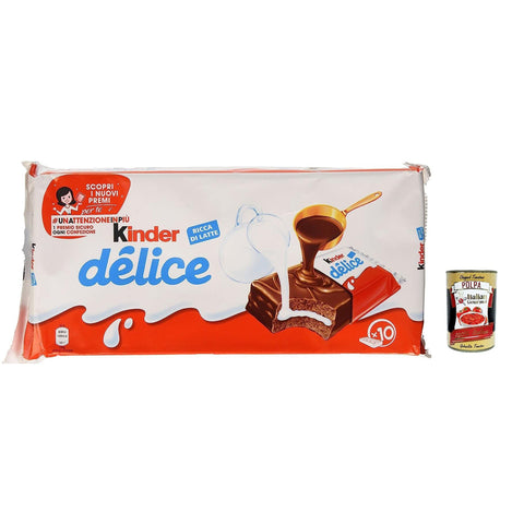 Ferrero Kinder Ferrero Delice kekse Kuchen riegel schokolade Kakao milch 390 g 6x italienisch Original + kostenlos Polpa 400 g