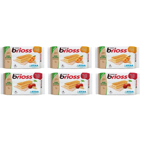 Ferrero Knabberartikel Ferrero Testpaket Brioss Albicocca und Ciligia Aprikose und Kirsche kuchen 6 Packung mit 10 Snacks, 280 g italienisch Original 8000500068717