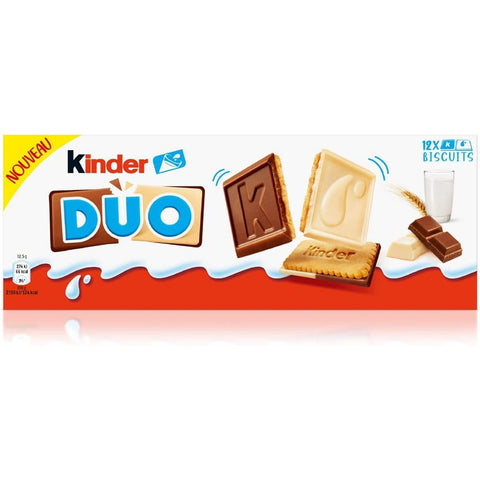 Ferrero Kochschokolade Ferrero Special Kinder Duo Keks mit Milch und weißer Schokolade überzogen 6x 150 g italienisch Original 8000500379745