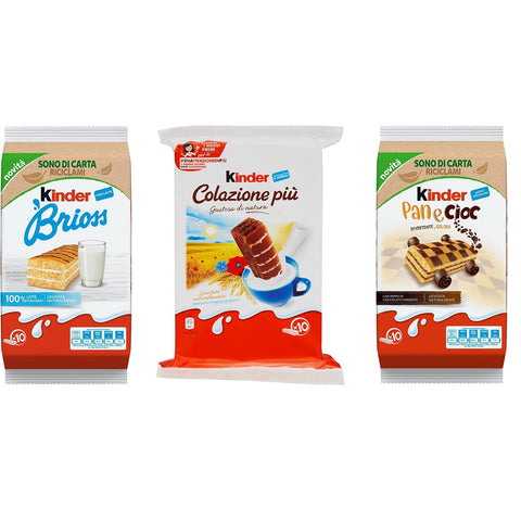 Ferrero Testpaket Kinder Ferrero Brioss Colazione più Panecioc brioche snack 30 x 27gr Original italienisch