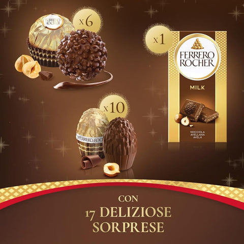 Ferrero Schokolade Ferrero Rocher Calza Strumpf 17 Ferrero Spezialitäten Befana Geschenkidee 255 g italienisch Original 8000500456446