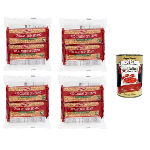 Fiorentini Croccantini Knäckebrot Fiorentini Croccantini di Sesamo Sesam Croccantini 4x 120gr inkl. Italian Gourmet polpa 400g Original italienisch 8032804040014