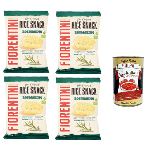 Fiorentini Flips Fiorentini gli Originali Rice Snack Rosmarino the Originals Reissnack Rosmarin 4x 40 g italienisch inkl. Italian Gourmet Polpa 400g 8032804040014