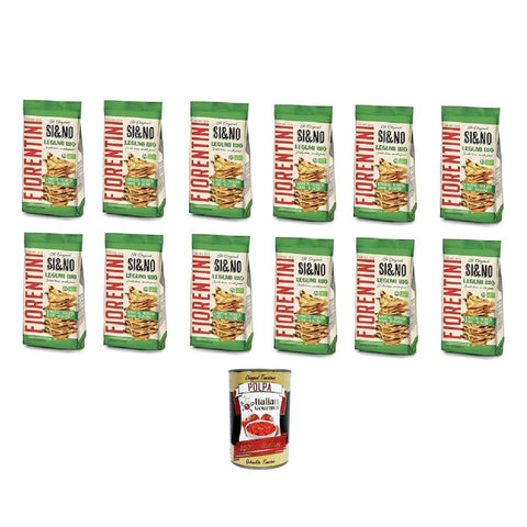 FIORENTINI Obstkuchen FIORENTINI SI&NO Mini Gallette con Legumi BIO Mini Maiskuchen mit Hülsenfrüchten 12x 80g italienisch Original 8002885008029