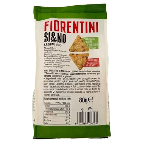 FIORENTINI Obstkuchen FIORENTINI SI&NO Mini Gallette con Legumi BIO Mini Maiskuchen mit Hülsenfrüchten 12x 80g italienisch Original 8002885008029