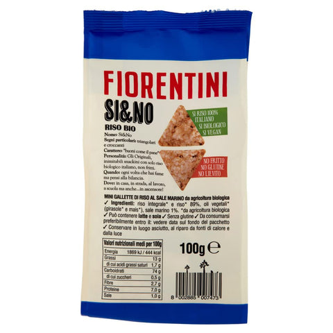 FIORENTINI Reiswaffeln FIORENTINI SI&NO Mini Gallette di Riso con Sale Marino BIO Mini Reiskuchen mit Meersalz aus Biologischem Anbau 12x 100g italienisch Original 8002885007473