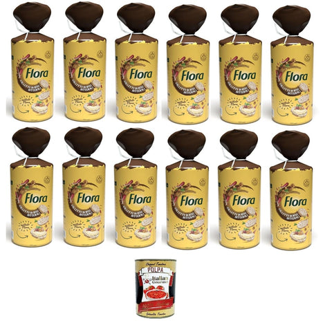 Flora Flips Flora Gallette di riso Integrali Vollkornreiskuchen 12x130gr inkl. Italian Gourmet polpa 400g Original italienisch 8032804040014