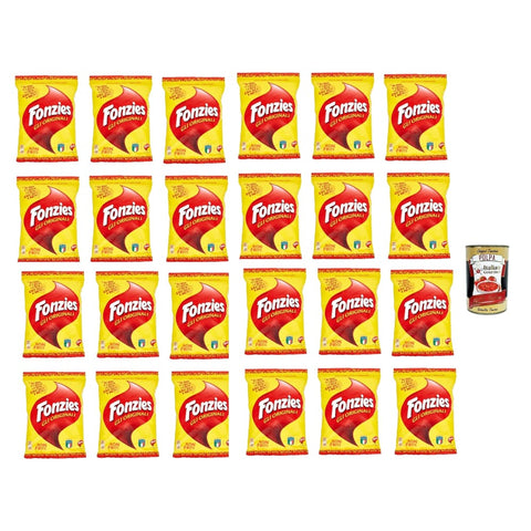 Fonzies Chips Fonzies knusprige Mais - Snack mit Käse - Geschmack 24er Pack ( Packung) 24x100g inkl. Italian Gourmet polpa 400g Original italienisch 8032804040014