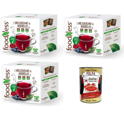 Foodness - Heidelbeer- und Granatapfel-Kräutertee-Kapsel Dolce Gusto-kompatibles glutenfreies Getränk mit saurem und säuerlichem Geschmack 3 box mit 10 kapseln