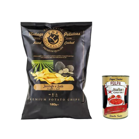 FOX Natural Quality Vintage Potatoes Trüffel und Meersalz, Premium italienische handgefertigte Kartoffel crisps 10x120g Original italienisch Snack