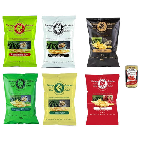 Fox Vintage Chips Fox Vintage FOX Natural Quality Vintage Potatoes Mega Pack Premium italienische handgefertigte Kartoffel crisps chips 6x120 g italienisch Original 8007537006361