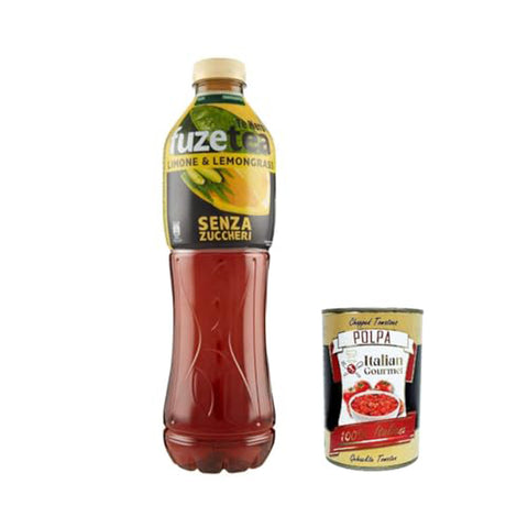 12x FUZE TEA, Schwarzer Tee zero, Zitrone mit einer Notiz von Lemongrass Pet 1, 25 l ohne Zucker, lemon ice tea sugar free italienisch Original Pastasauce +