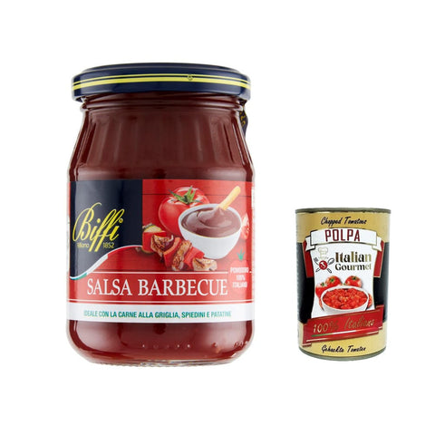 Gaia Barbequesaucen Gaia Biffi salsa Barbecue BBQ sauce Eine leicht würzige Sauce mit einem geräucherten Geschmack 100% Tomate 6x 210g italienisch Original 8009320043218
