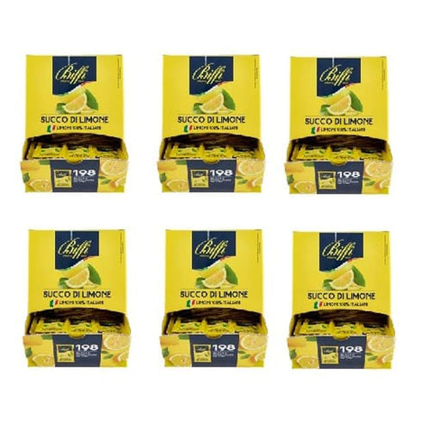 6x Biffi Succo di Limone Bustine Monodose Zitronensaft-Einzelportionsbeutel 198 x 5 ml