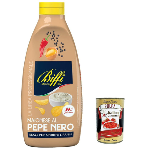 Gaia Biffi linea professionale, Maionese al Pepe nero, schwarze Pfeffer mayonnaise mayo maionnaise sauce squeeze 900 g italienisch Original