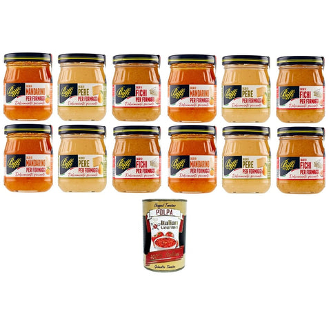 Gaia Salsas Gaia Biffi Salse per formaggi Mandarino,Pera,Fichi Käsesaucen Mandarine, Birne, Feige Süß würzig 12x100 gr italienisch Original 8009320038313