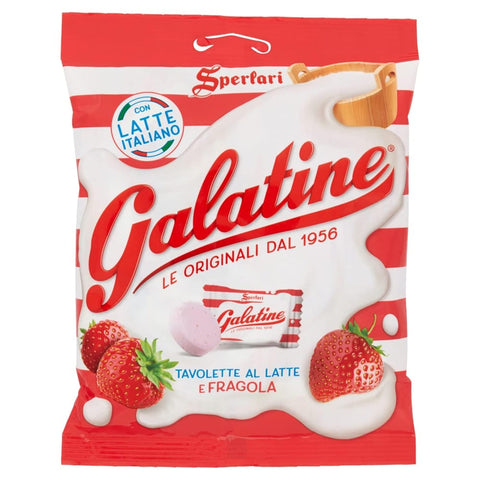 Galatine Milch und Erdbeerbonbons Milchtabletten 115g italienisch Original