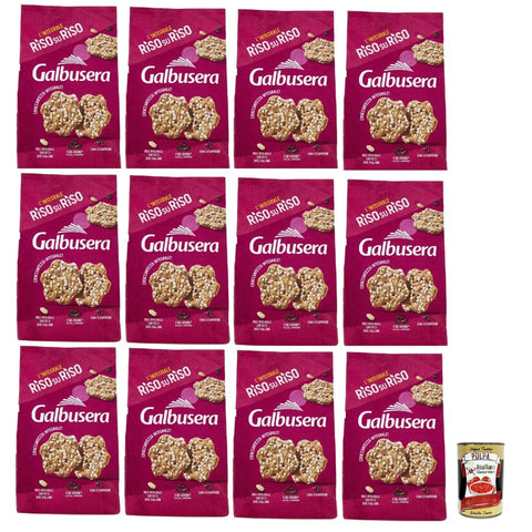 Galbusera Chips Galbusera RisosuRiso panetti con riso Venere, riso integrale soffiato e semi di papavero, crackers mit Venus - Reis, Puffs Full Rice und Mohnsamen 12x 200g inkl. Italian Gourmet polpa 400g Original italienisch 8032804040014