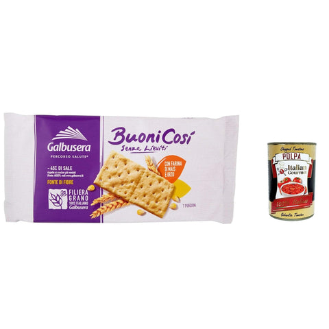 Galbusera BuoniCosì, Cracker mit Maismehl und Gerste ohne Hefen, mit etwas raffiniertem Typ 2 Mehl 6x300g Original italienisch Snack