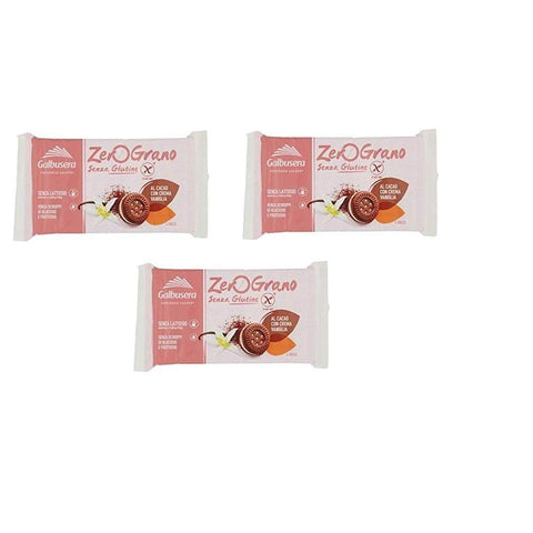 Galbusera zero grano Frollini Kakao Mit Vanillecreme 160g glutenfrei 4 Snack 3x Original italienisch