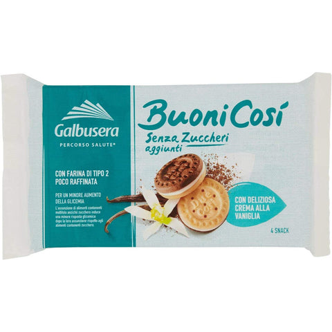 Galbusera Buoni così Con Crema Vaniglia Butterkeks mit Vanillecreme 160 g 6x italienisch Original Kekse