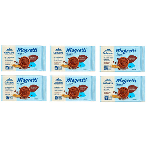 Galbusera Magretti Con Gocce di cioccolato Butterkeks mit Schokolade 160 g 6x italienisch Original