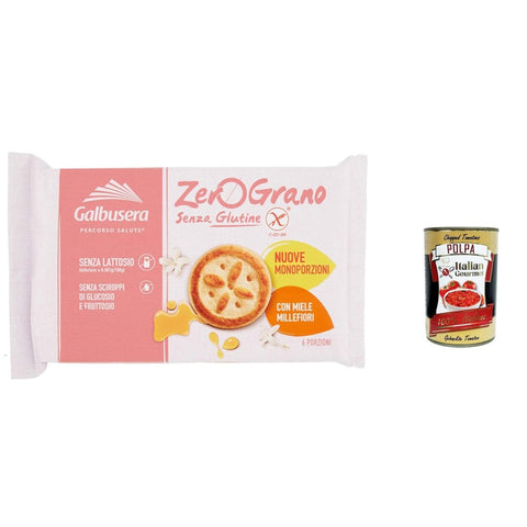 Galbusera Kekse Galbusera ZeroGrano Gluten free biscuits biscotti senza glutine, glutenfrei, laktosefreie Kekse mit Wildblumenhonig, 220g 3x Original italienisch 8002190006246