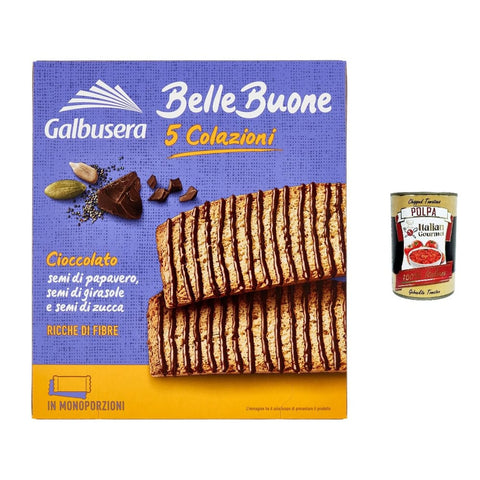 Galbusera Zwieback Galbusera Belle Buone Fette Spesse Zwieback, mit Müsli mit Hafer, Pekannüssen, Obst, 5 Einzelportionen, 200 g italienisch Original 8002190006499