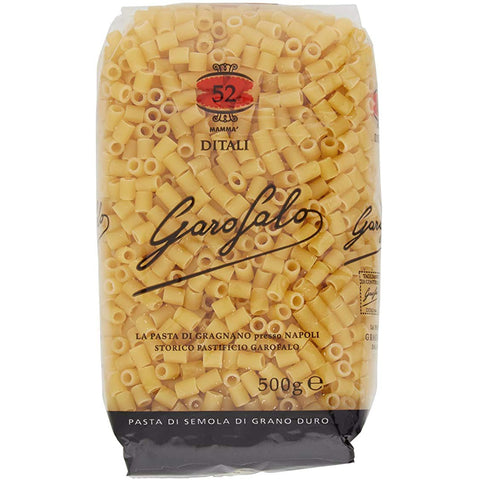 GAROFALO Pasta di Gragnano IGP Ditali N° 52 Hartweizengrieß Pasta 100% Neapolitanische Pasta Kurze Pasta Packung mit 16x500g Original italienisch