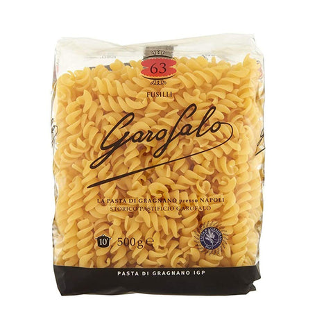 GAROFALO Pasta di Gragnano IGP Fusilli N° 63 Hartweizengrieß Pasta 100% Neapolitanische Pasta Kurze Pasta Packung mit 500g 16x Original italienisch