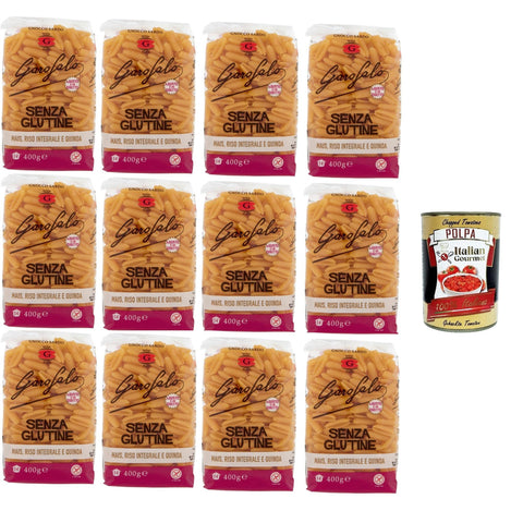 Garofalo Gnocco Sardo, Glutenfreie Pasta aus Mais, Naturreis und Quinoa 12x400gr inkl. Italian Gourmet polpa 400g Original italienisch