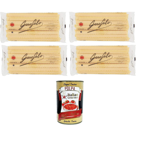 Garofalo Mafalde N° 10 - 1 Nudeln aus Hartweizengrieß Gragnano IGP 4x500gr inkl. Italian Gourmet polpa 400g Original italienisch