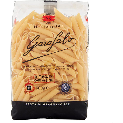 Garofalo Penne Ziti Lisce No. 69 Neapolitanische Hartweizengrieß Packung mit 500 g Pasta IGP italienisch Original