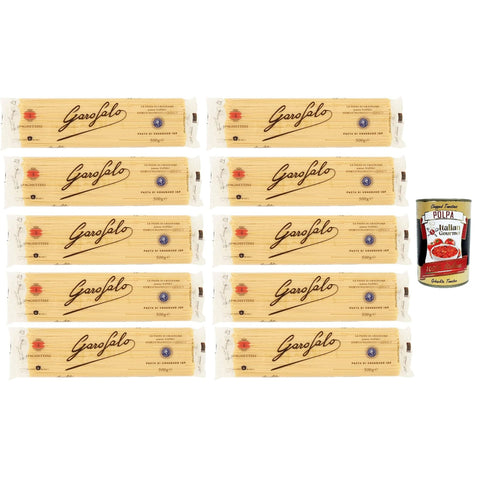 Garofalo Spaghettini N. 4 Neapolitanische Hartweizengrieß Packung mit Pasta IGP 500 g 10x italienisch Original + kostenlos polpa 400 g