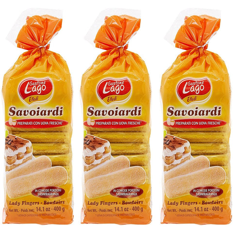 Gastone Lago : "Savoiardi" Ladyfingers (in britischen englischen Schwammfingern), 400 g, 3 Stück Original italienisch