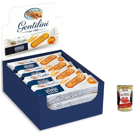 Gentilini Osvego Biscotti Malz- und Honigkekse Box 12x27 g 12x27 g italienisch Original + kostenlos polpa 400 g