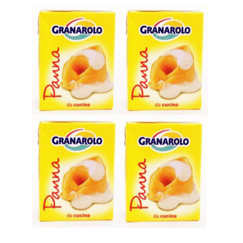 Granarolo UHT Kochcreme "Panna Da Cucina", lange Lebensdauer, 200 ml, 4 Stück Crème Fraîche, Sauerrahm & Sahne italienisch Original