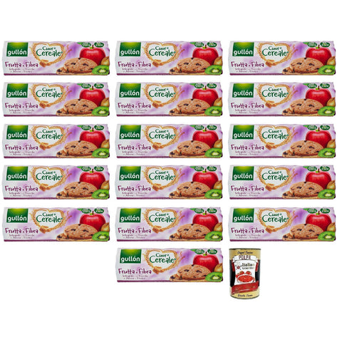Gullon Gullón Cuor di Cereale Frutta Kekse Vollkornkekse Getreidekekse mit Früchten und Haferflocken Packung mit 300 g 16x italienisch Original + kostenlos Polpa